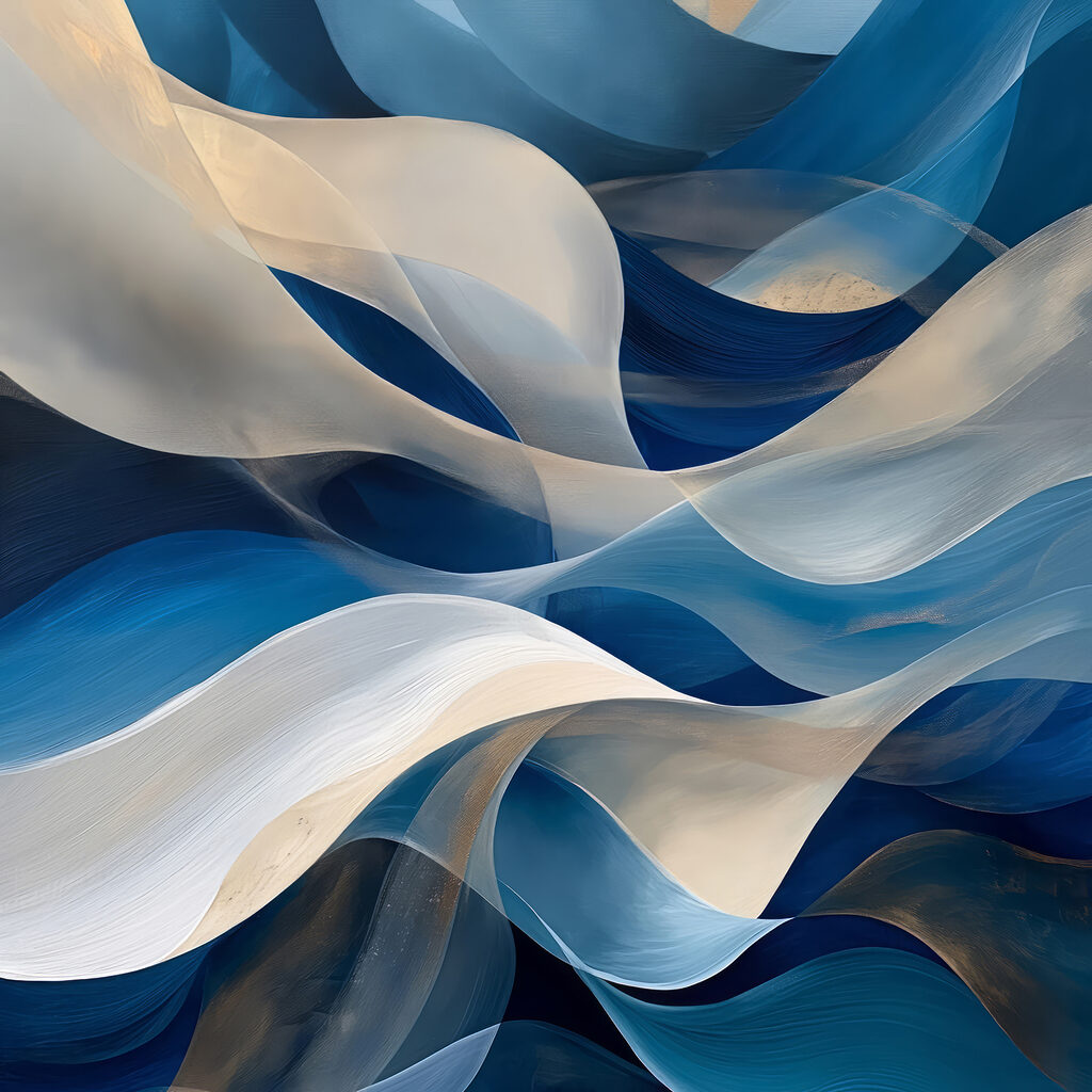 Intrecci blu e crema — design completo