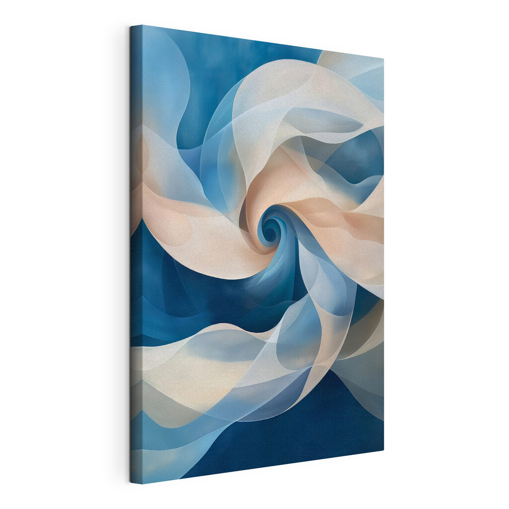 Vortice blu, tela tesa e bordo avvolto