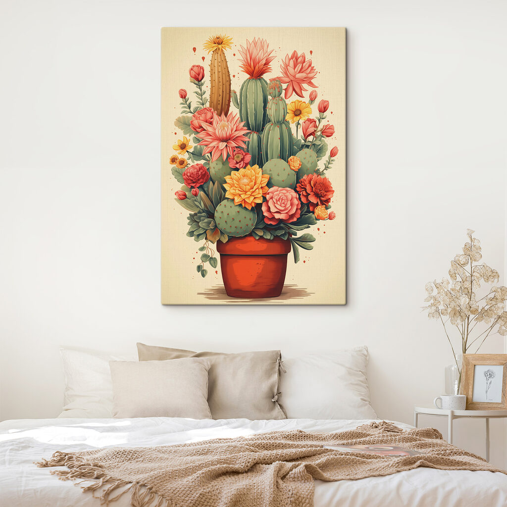 Cactus fiorito in vaso — ambiente 1