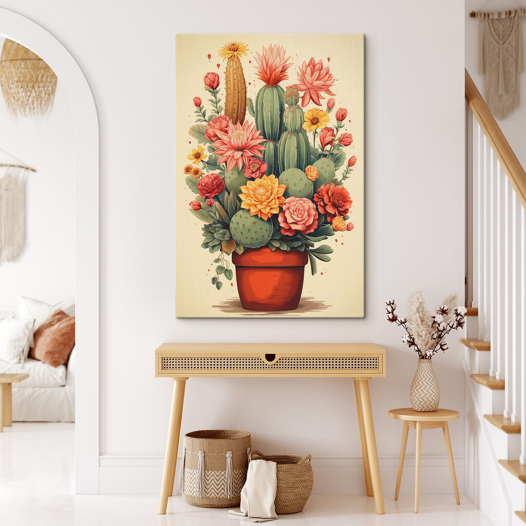 Cactus fiorito in vaso — ambiente 2