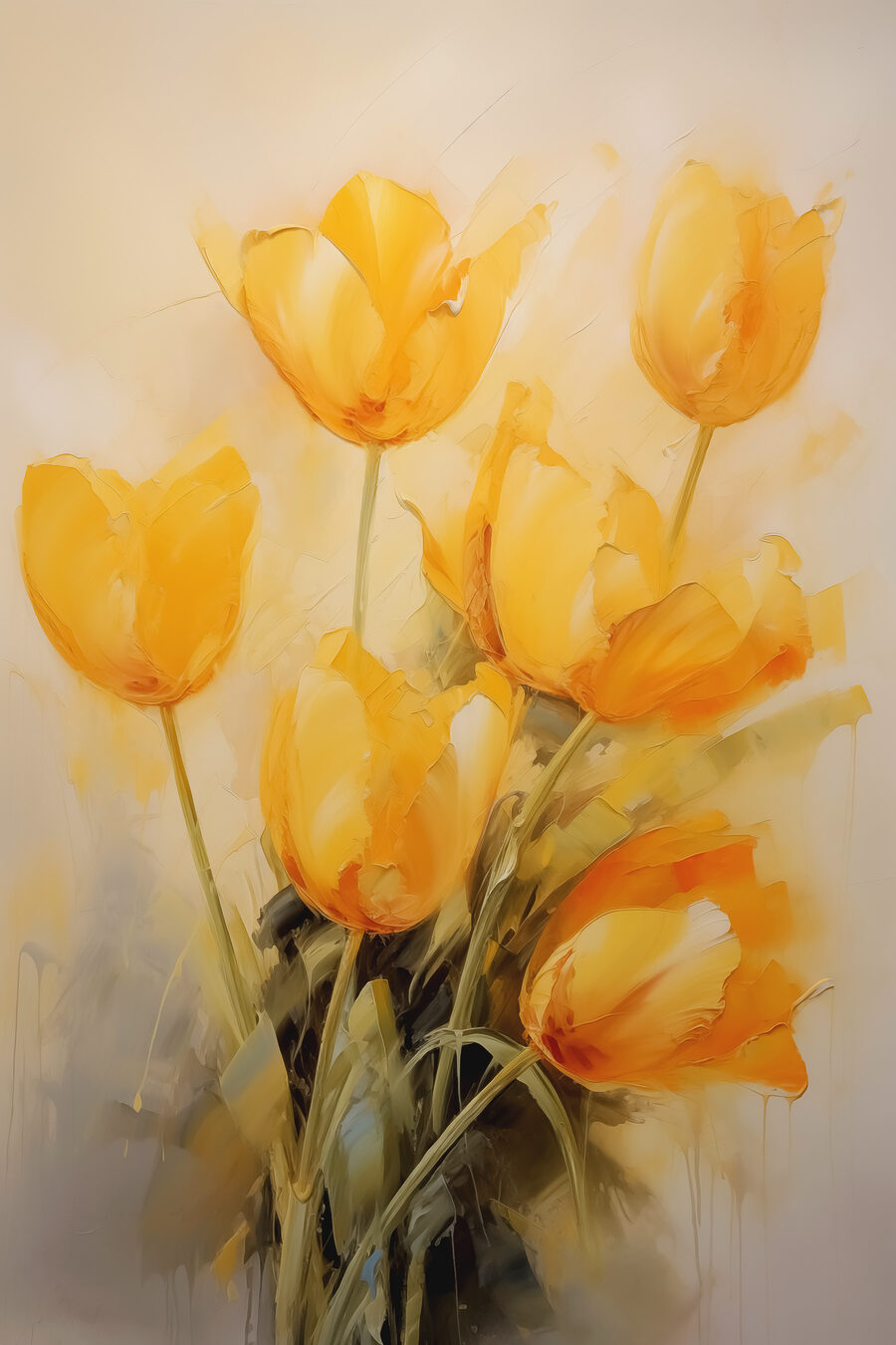 Tulipani gialli ad acquerello — design completo
