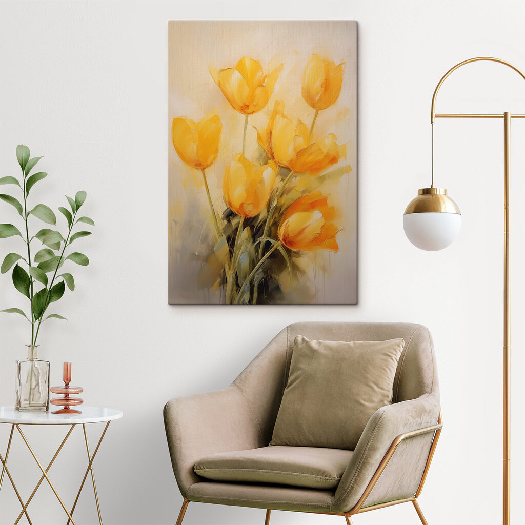 Tulipani gialli ad acquerello — ambiente 1