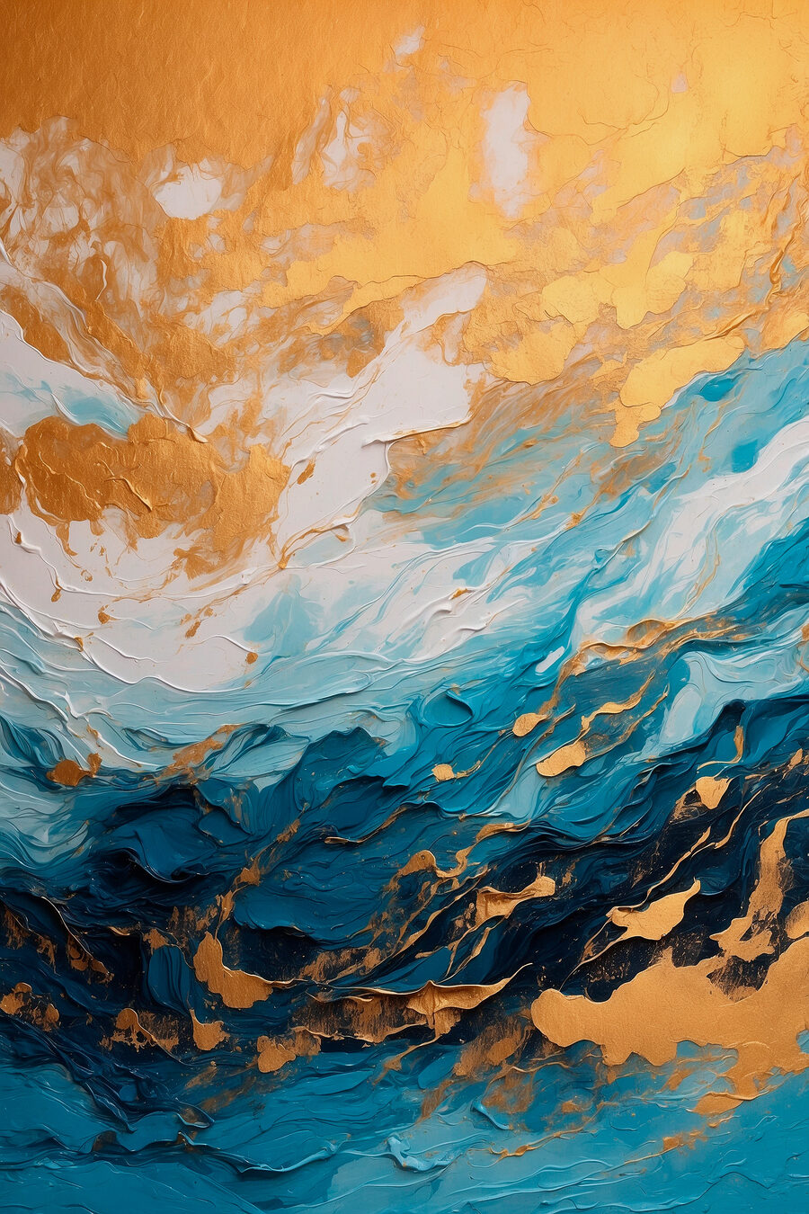 Nuvole dorate, creste blu — design completo