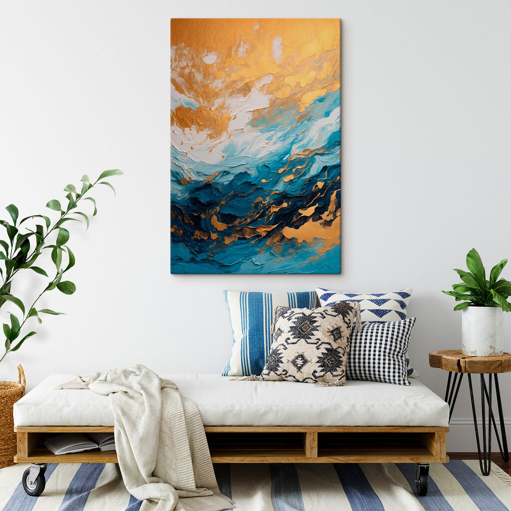Nuvole dorate, creste blu — ambiente 2