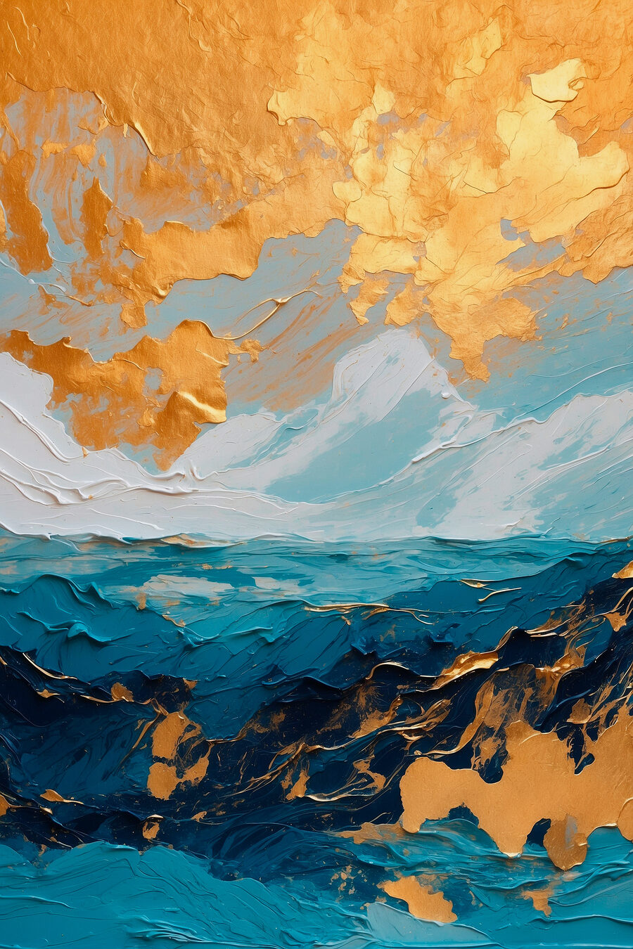 Cielo dorato su blu — design completo