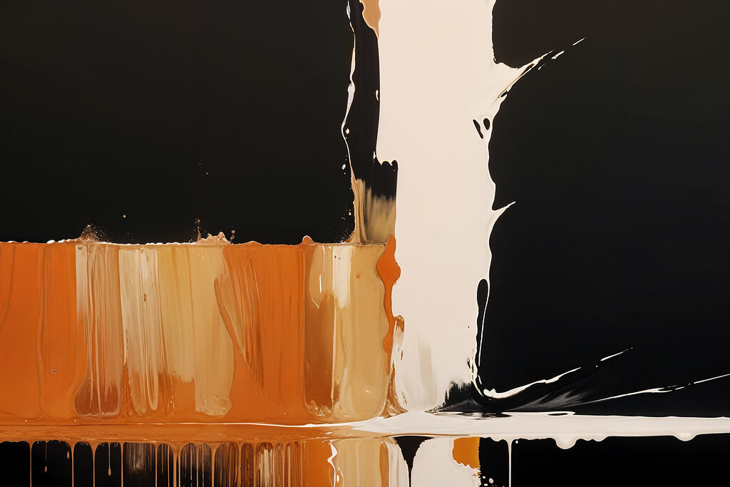 Pennellate ocra su nero — design completo