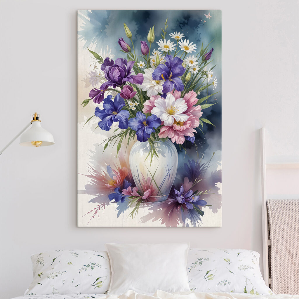 Bouquet viola alla luce — ambiente 1