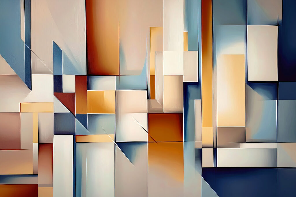 Blocchi tra campi blu — design completo