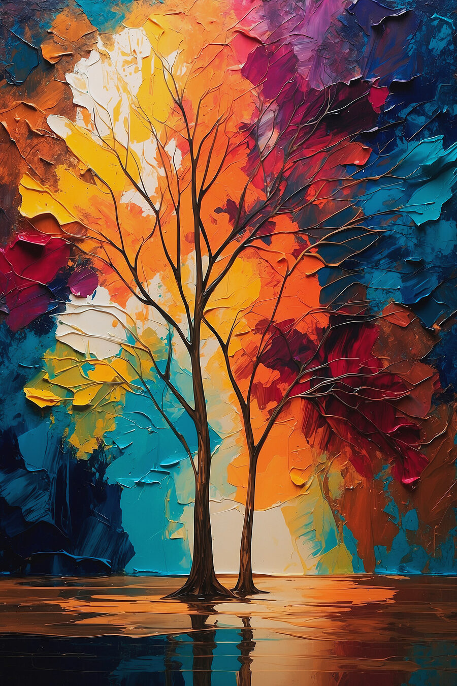 Due alberi autunnali — design completo