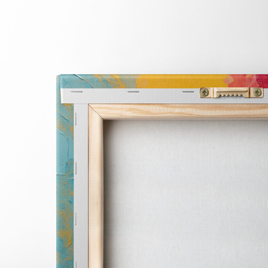 Fiore giallo tra pennellate — retro