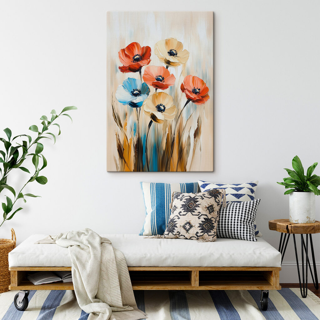 Fiori tra steli blu — ambiente 3