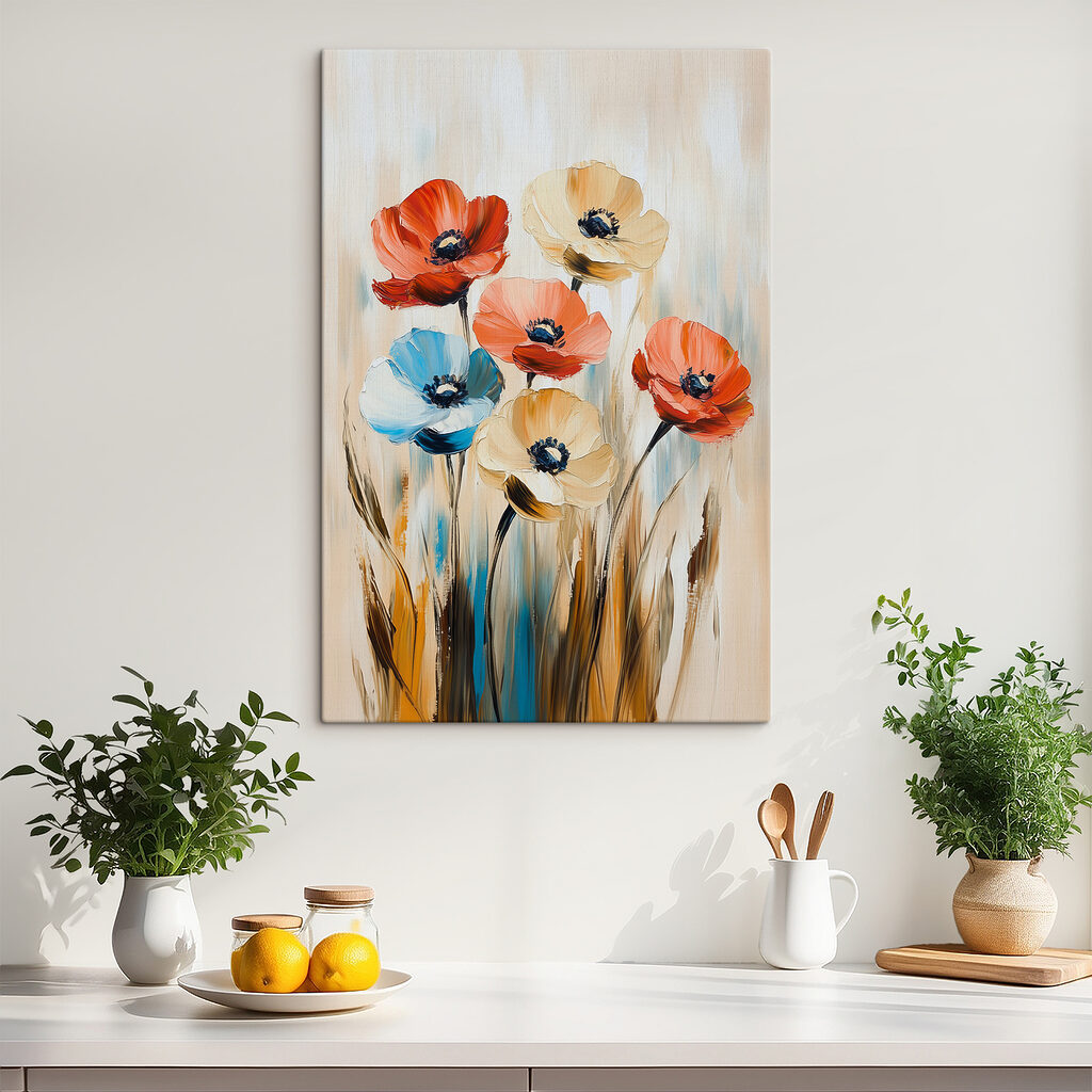Fiori tra steli blu — ambiente 1