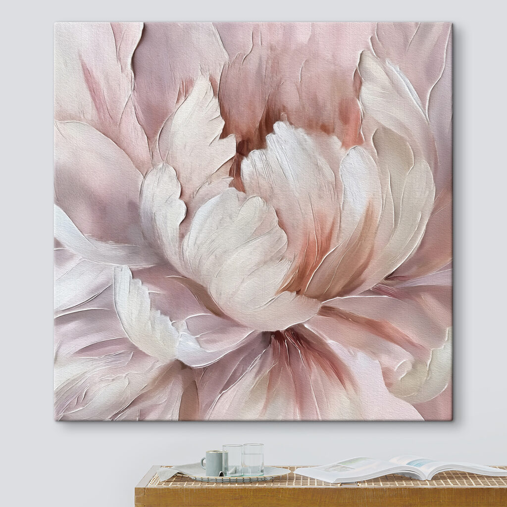 Peonia in pennellate morbide in un ambiente