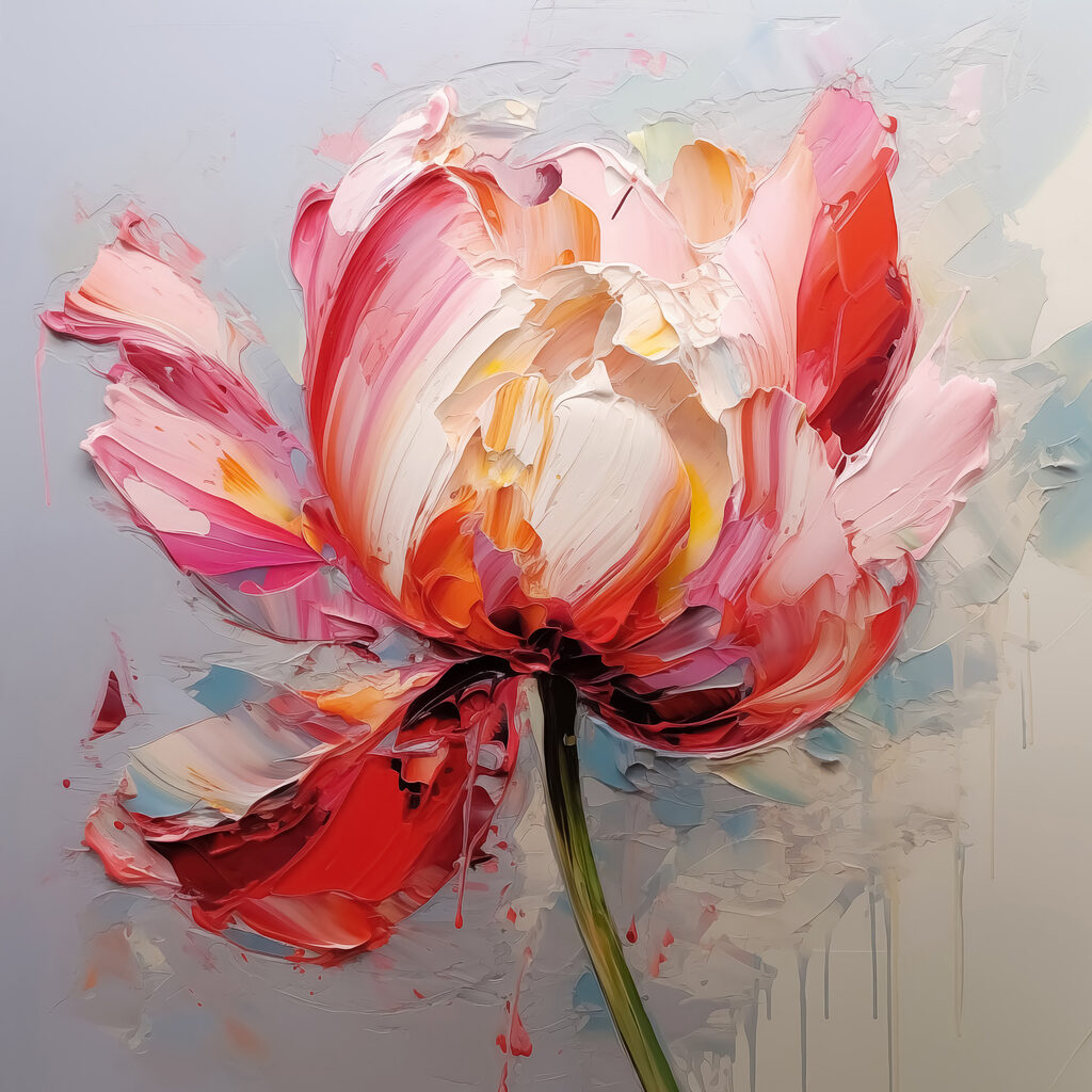 Tulipano in pennellate rosa — design completo