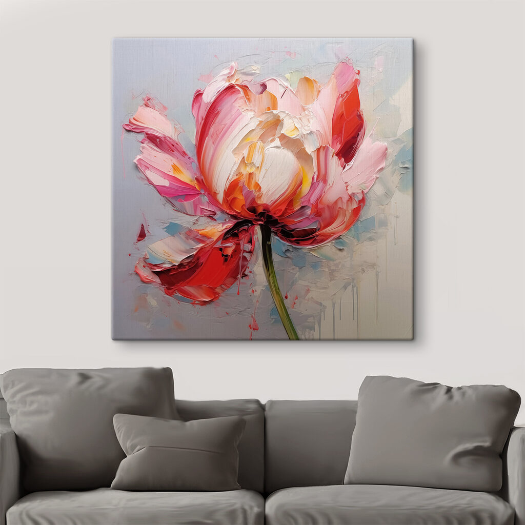 Tulipano in pennellate rosa — ambiente 2