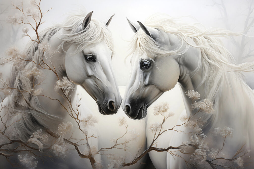 Cavalli tra i rami — design completo