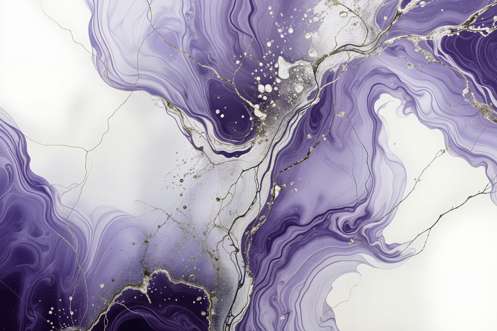 Venature viola su bianco — design completo