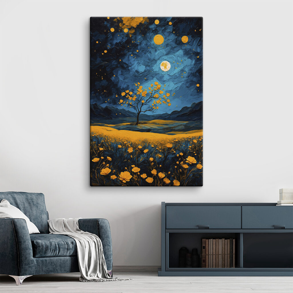 Fiori dorati nella notte — ambiente 1