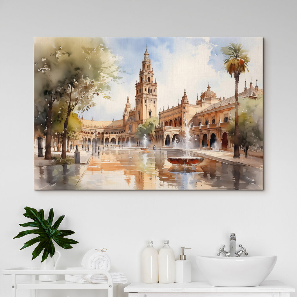 Siviglia ad acquerello in un ambiente