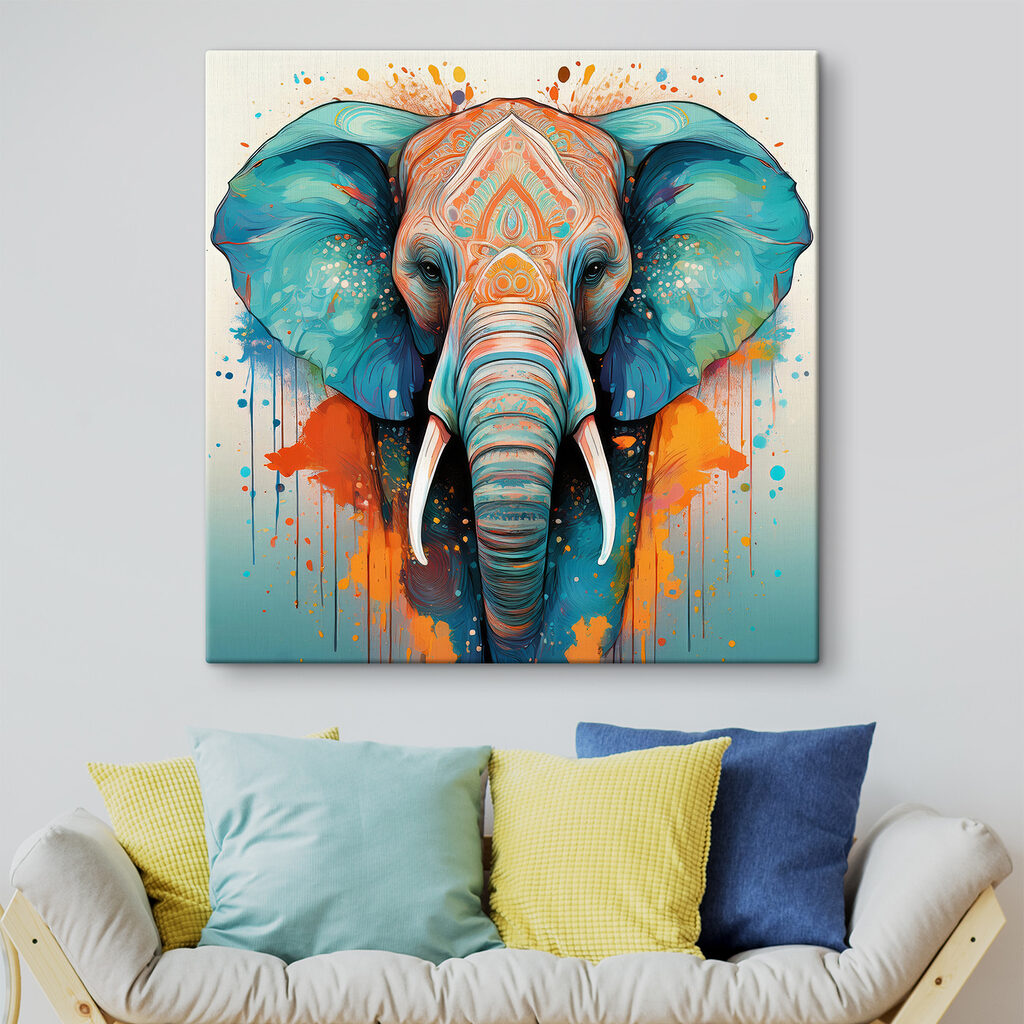 Elefante con linee decorative — ambiente 1
