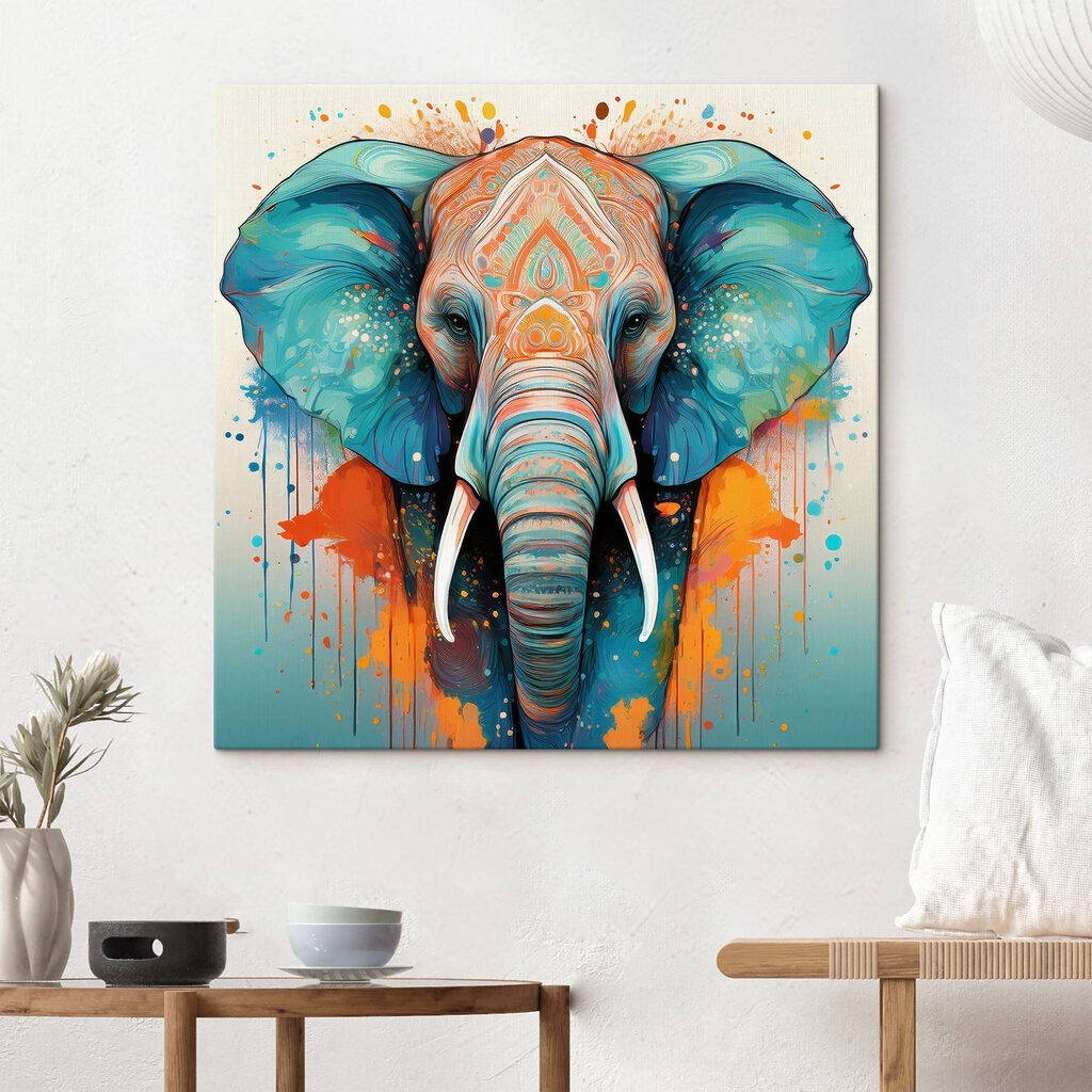 Elefante con linee decorative — ambiente 3
