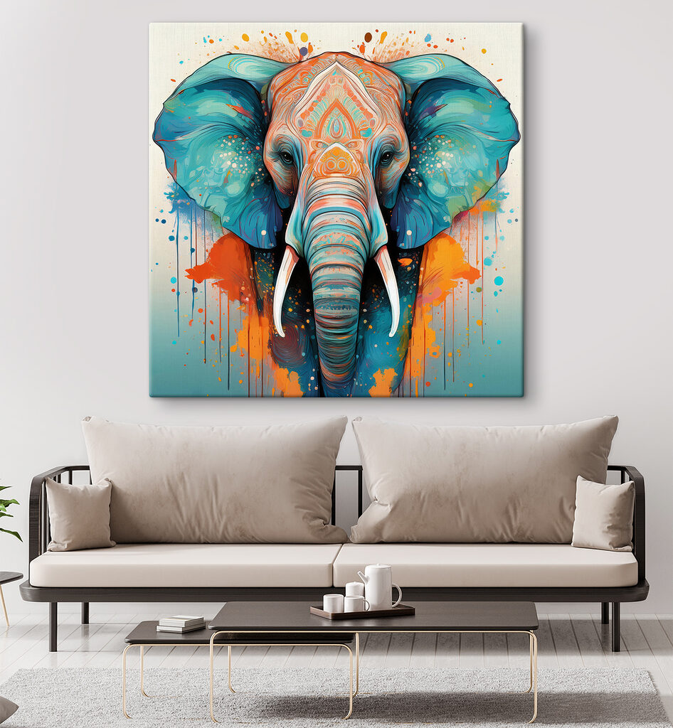 Elefante con linee decorative — ambiente 2