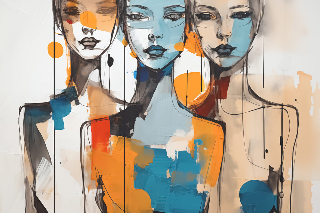 Tre volti a colori — design completo
