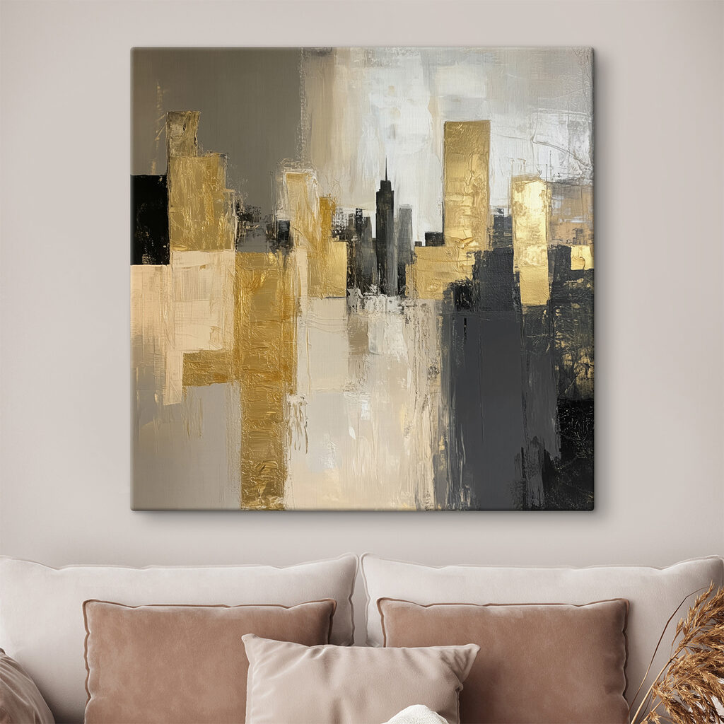 Città astratta grigio oro — ambiente 3