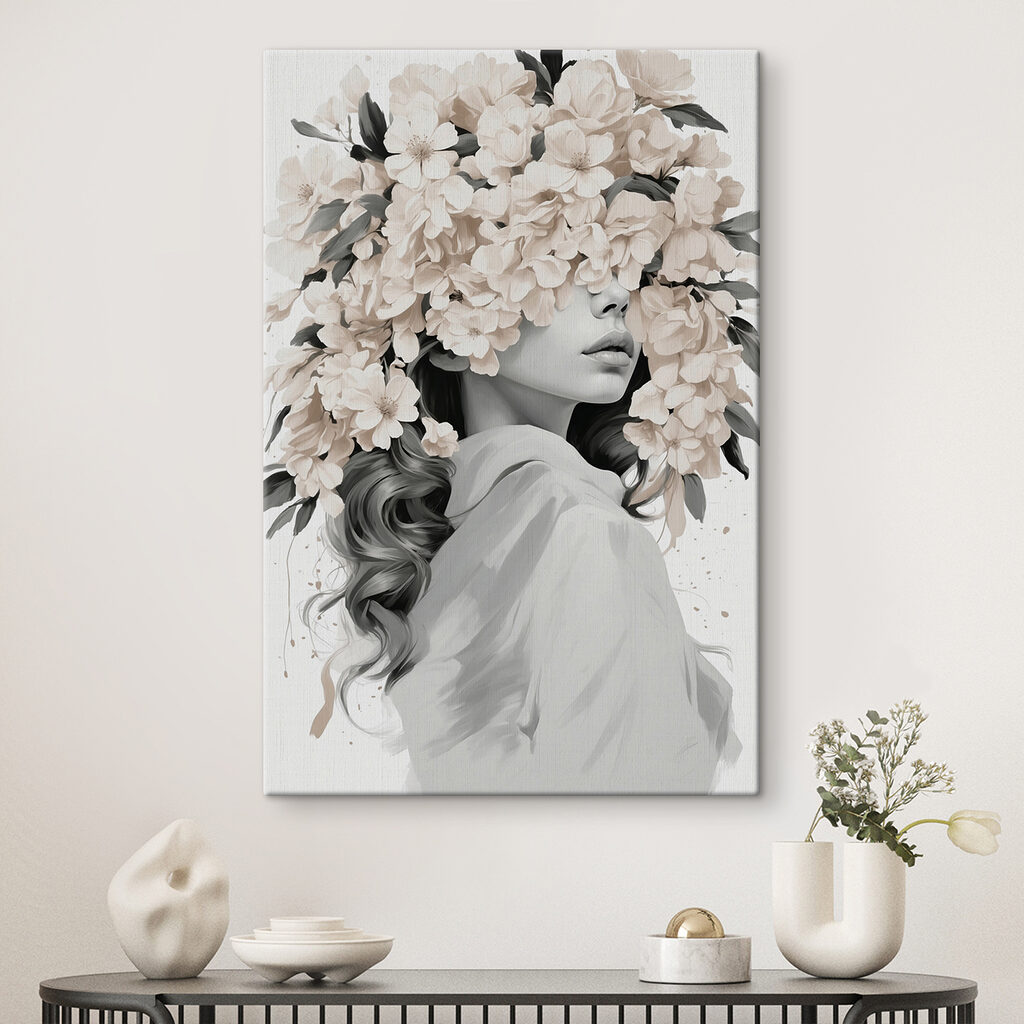 Sguardo tra i fiori in un ambiente