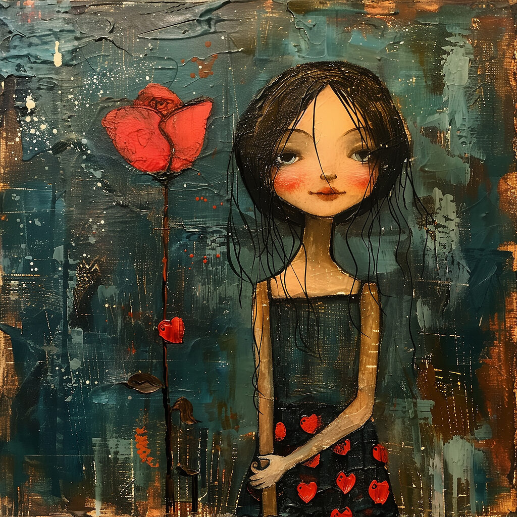 Ragazza con un papavero — design completo