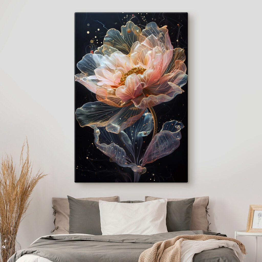 Peonia tra linee trasparenti — ambiente 4