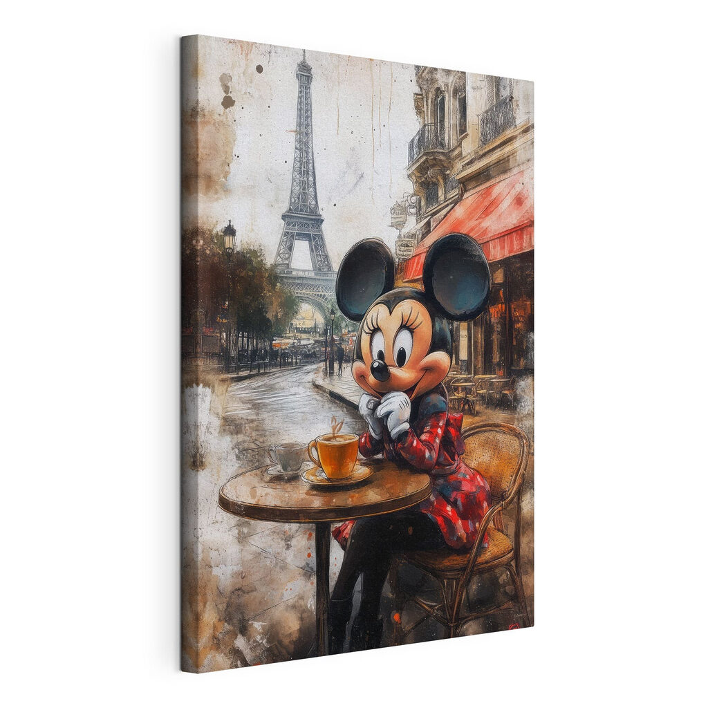 Minnie al caffè, tela tesa e bordo avvolto