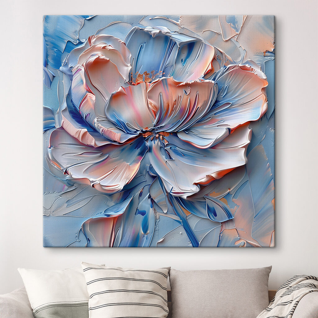 Peonia blu, bordi dipinti — ambiente 1