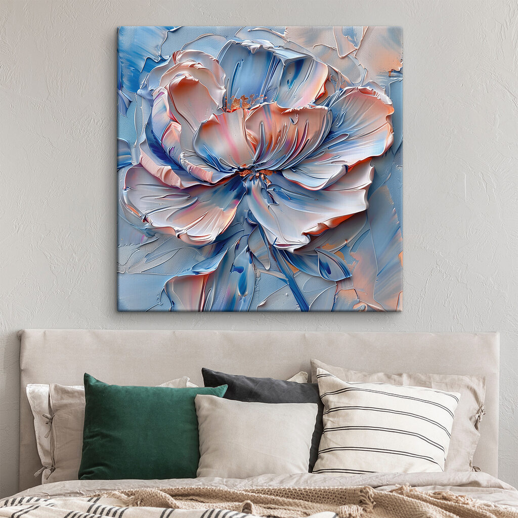 Peonia blu, bordi dipinti — ambiente 2