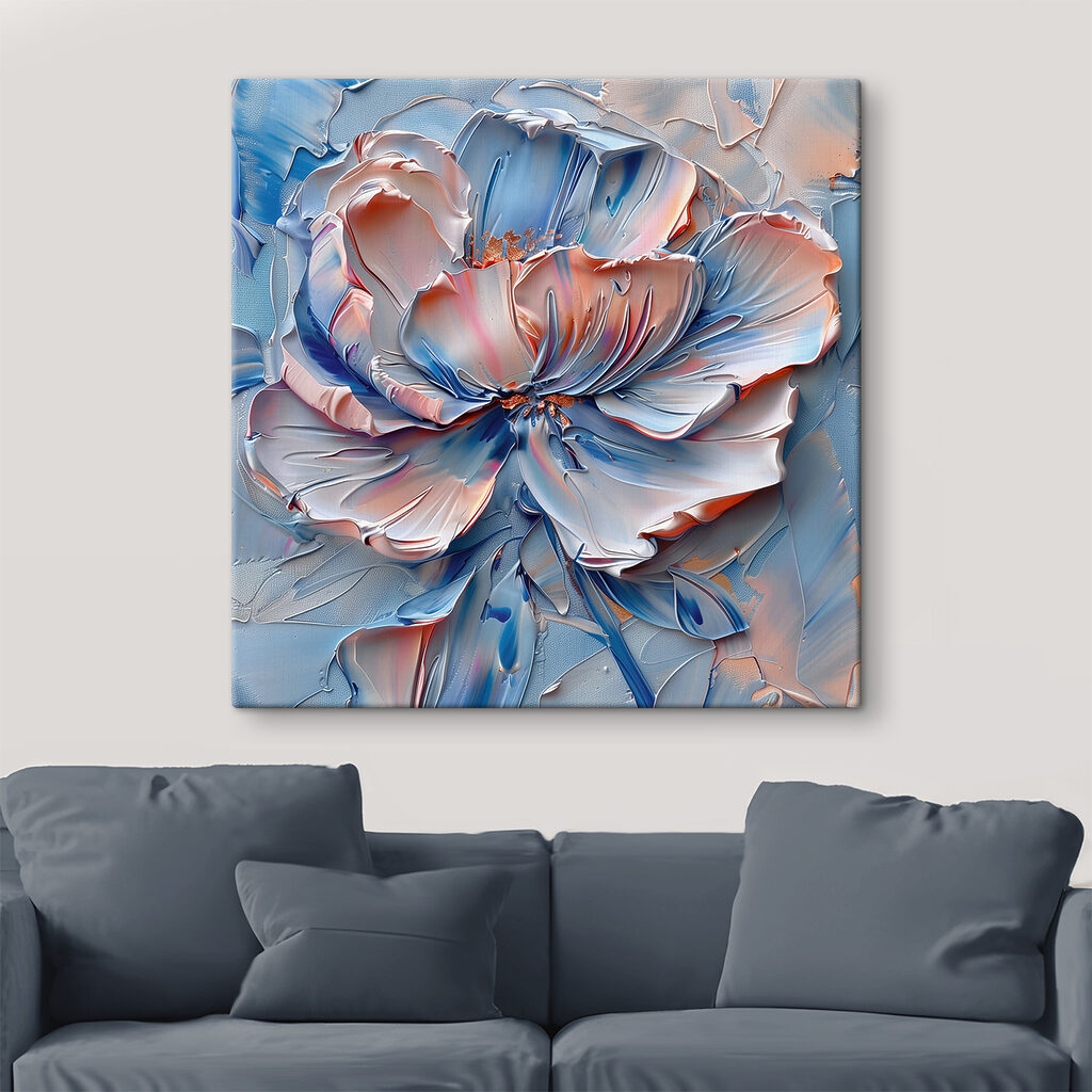 Peonia blu, bordi dipinti — ambiente 3