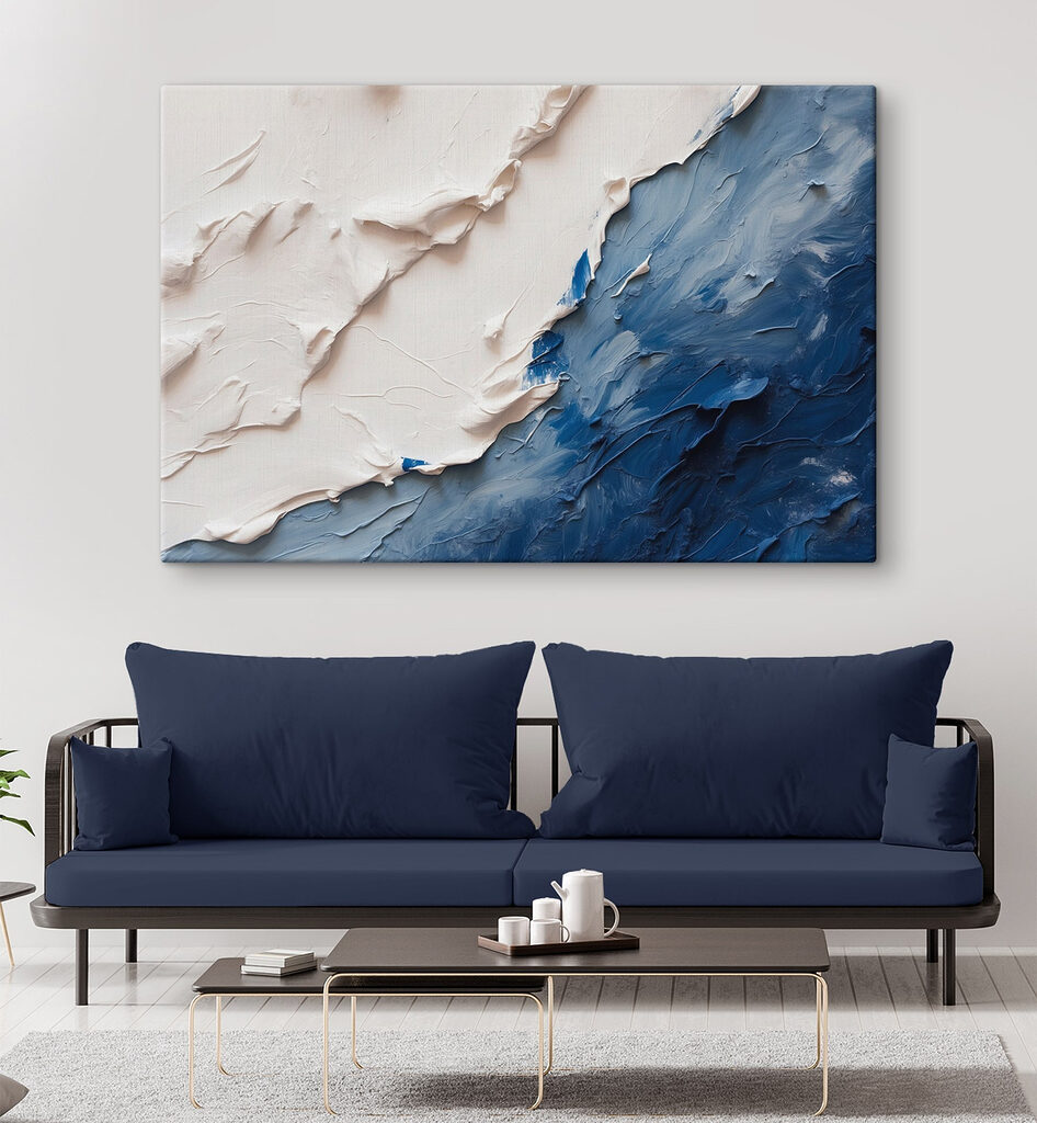 Bianco su blu profondo — ambiente 2