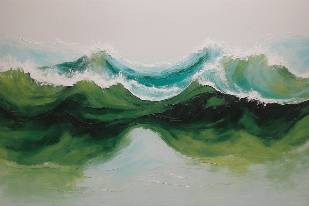 Onde verdi con schiuma — design completo