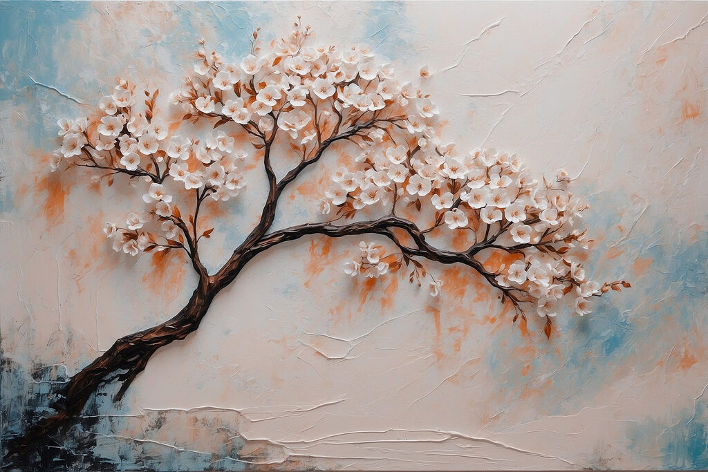 Fiori su ramo curvo — design completo