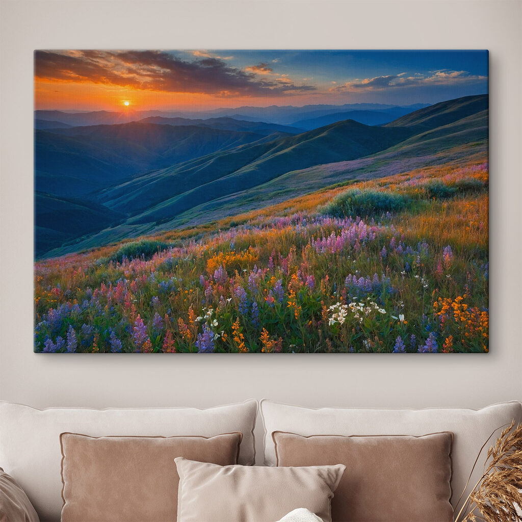 Pascolo viola al tramonto — ambiente 1