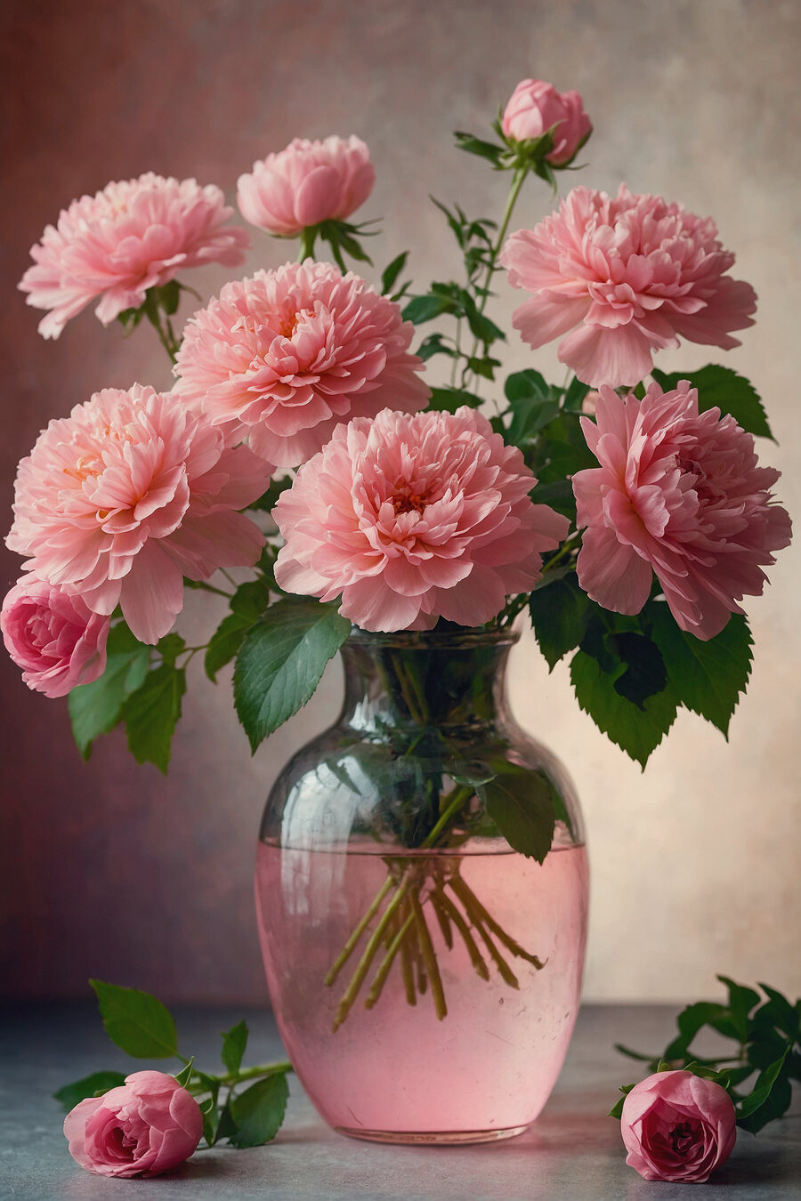 Mazzo rosa in vaso — design completo