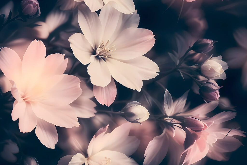 Fiori rosa nell’ombra — design completo