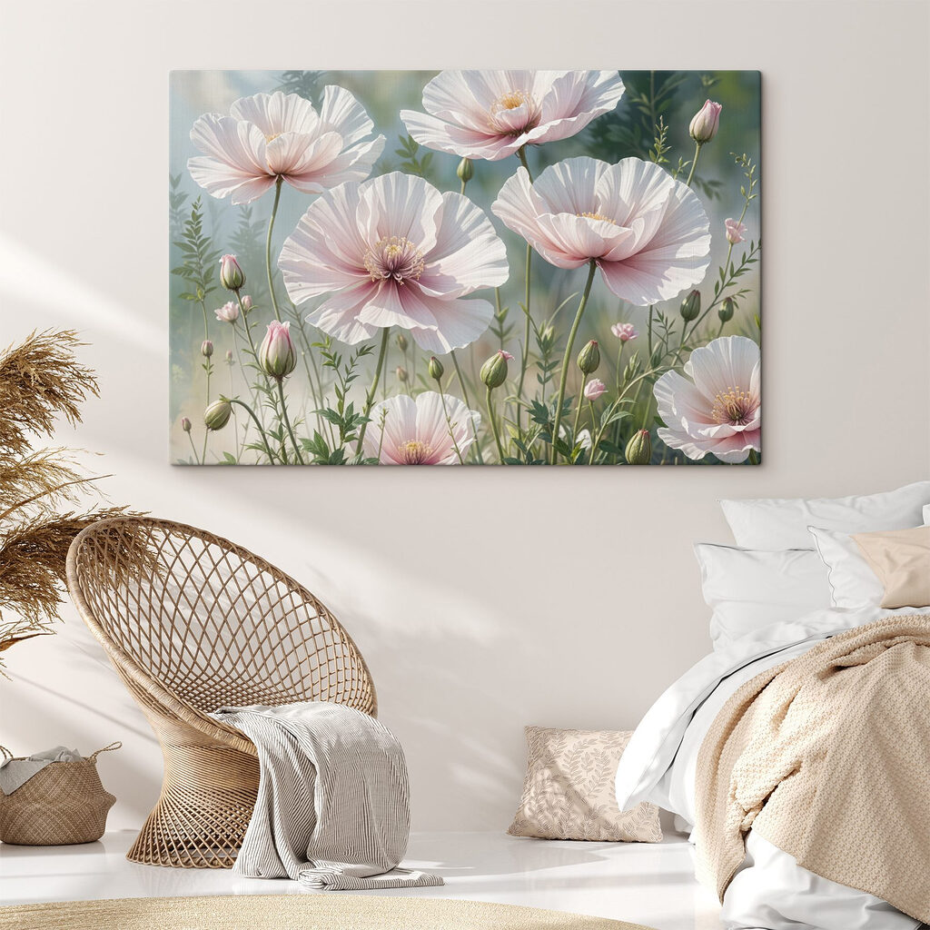 Calici rosa su grigio-verde — ambiente 2