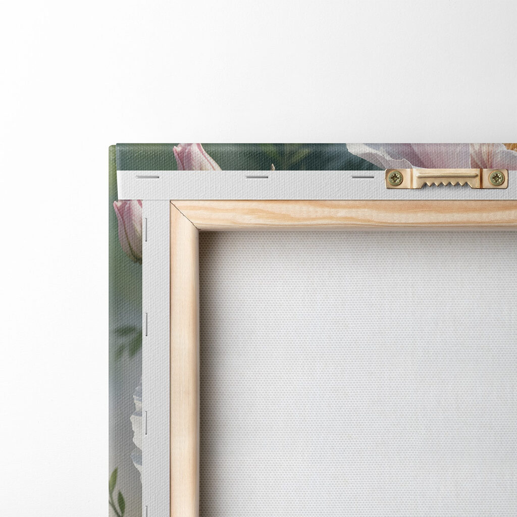 Calici rosa su grigio-verde — retro