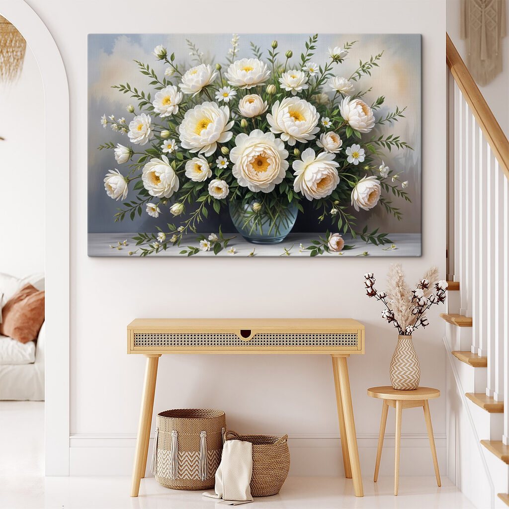 Rose bianche in vaso — ambiente 1