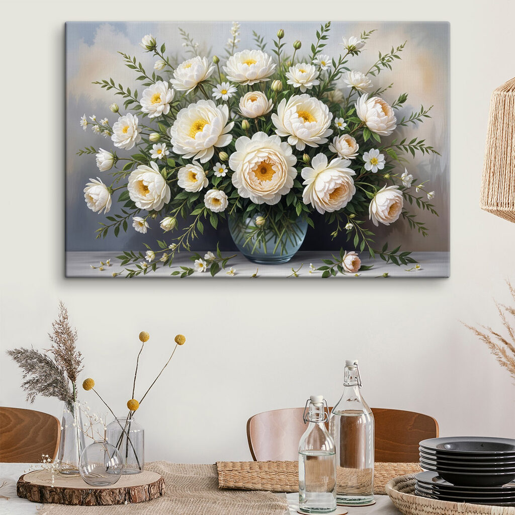 Rose bianche in vaso — ambiente 2