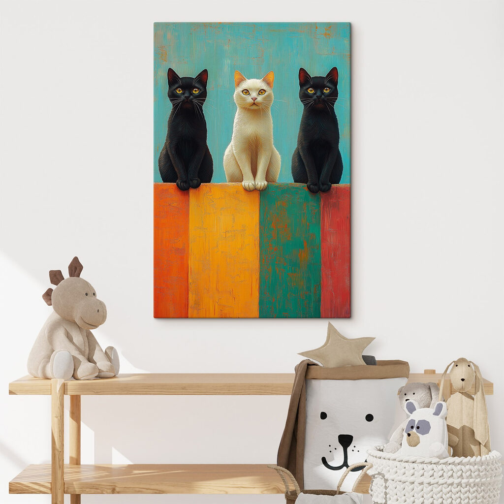 Tre gatti sulle fasce — ambiente 1