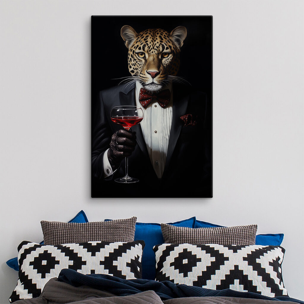 Leopardo in abito scuro — ambiente 2