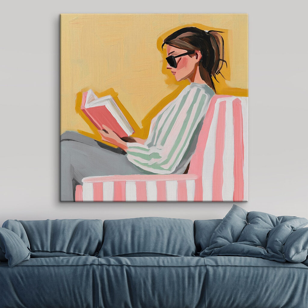 Lettura tra strisce rosa — ambiente 1