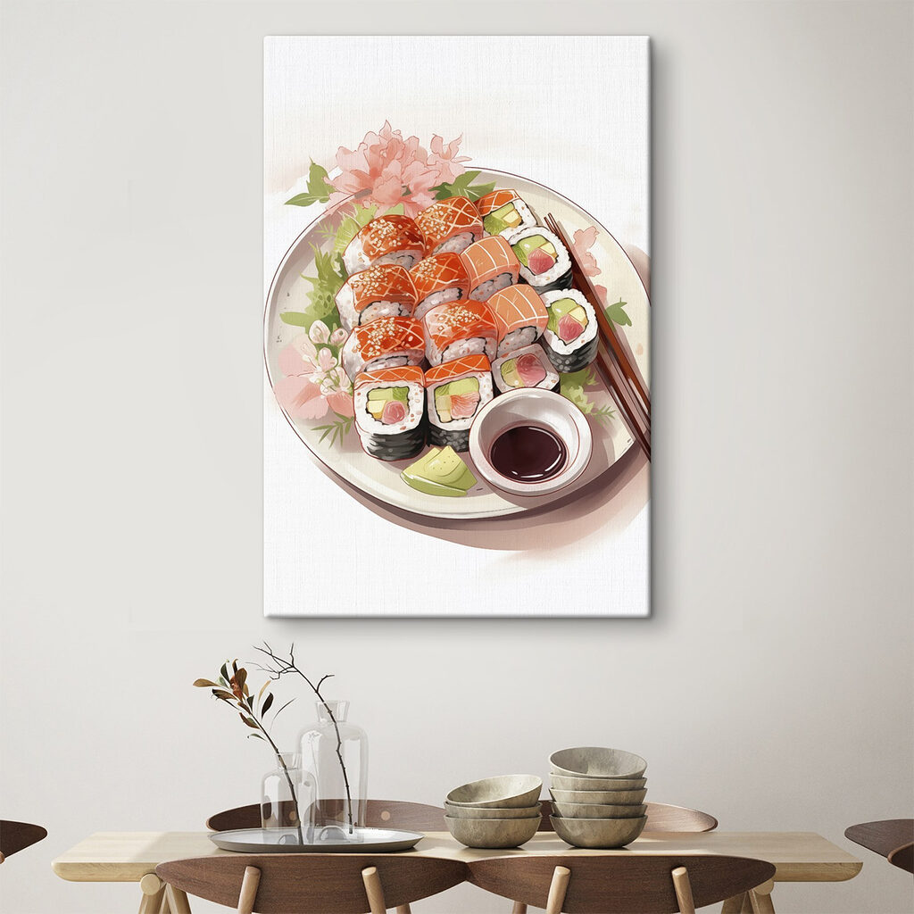 Sushi con fiore rosa — ambiente 2