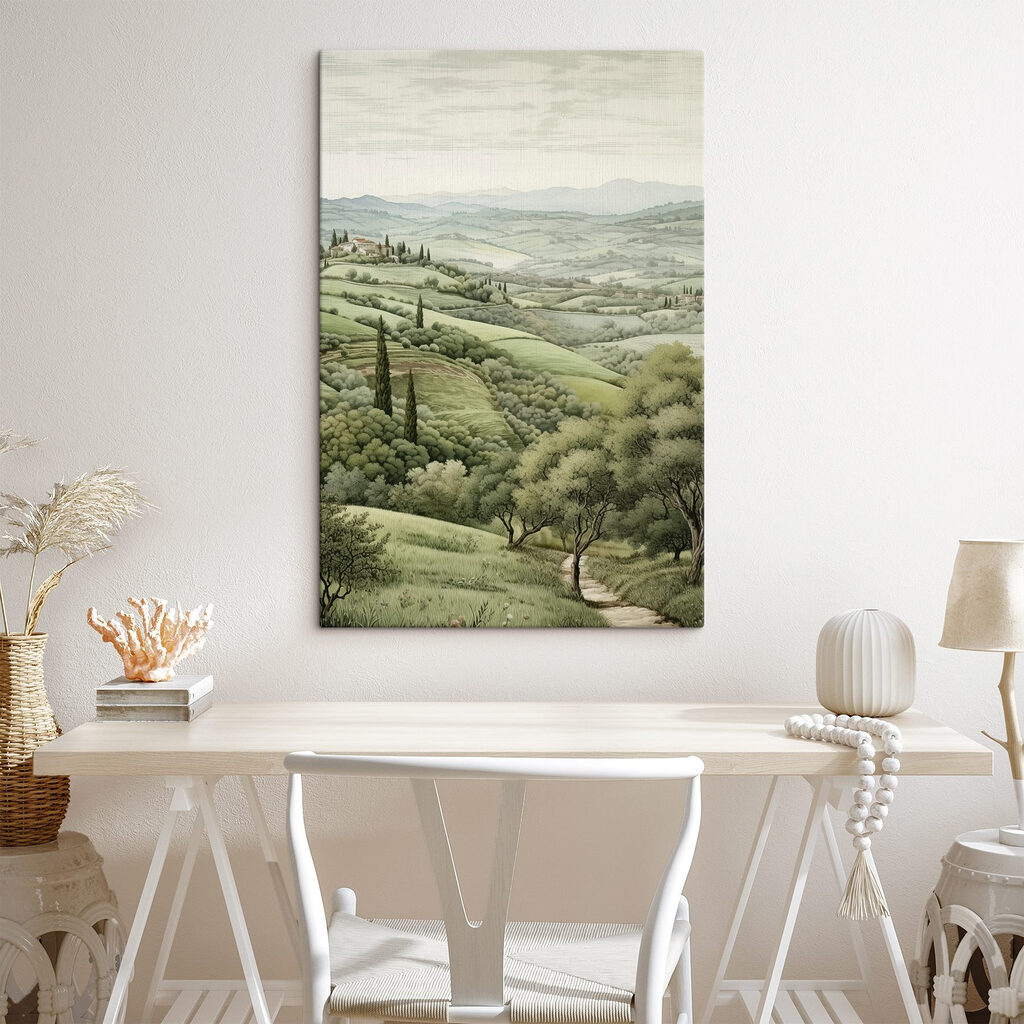 Cipressi tra campi morbidi — ambiente 2